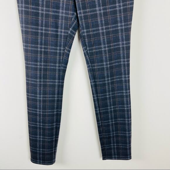 Max Studio grey black plaid stretchy ankle leggings small - Picture 3 of 6